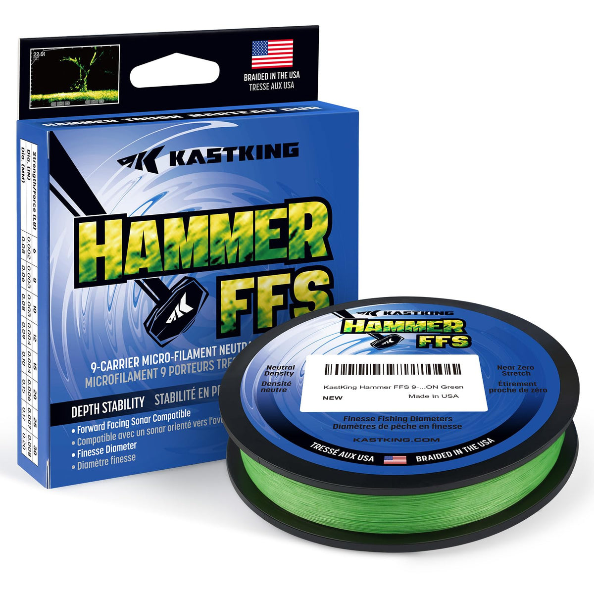 Hammer FFS Braided Fishing Line (Neon Green / 12LB/150Yds)