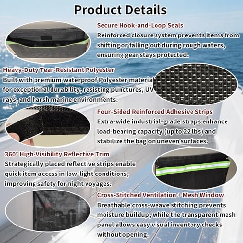 Waterproof & Breathable Marine Storage Bag with Hook and Loop Closure (Fluorescent Green)