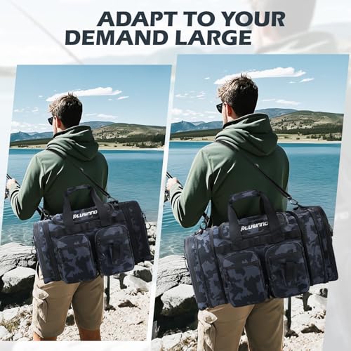 Tackle Bag Expandable Fishing Bag with fishing tools for Saltwater & Freshwater (Tackle Bog with Lure & Tool)