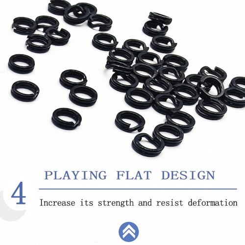200PCS Heavy Duty Stainless Steel Split Rings Double Fishing Lure Rings