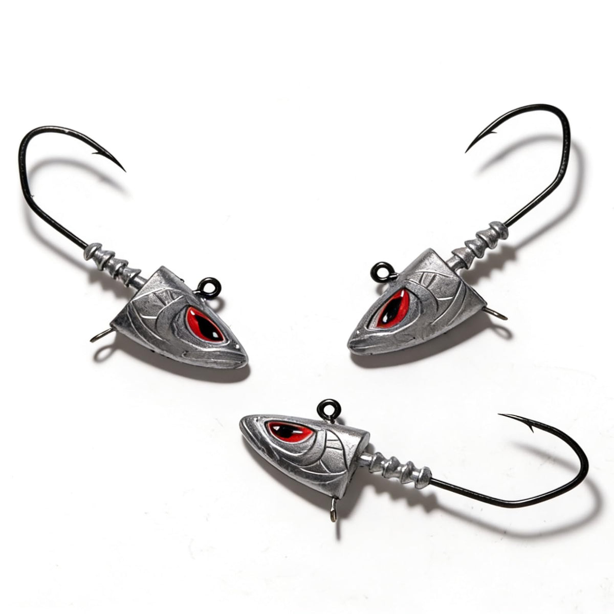6Pcs Saltwater Jig Heads with 3D Red Eyes (Raw / 2-1/8oz - 6Pcs)