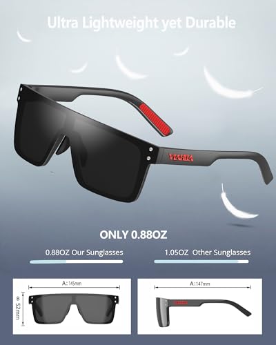 Polarized Sunglasses for Men (Black/Red)