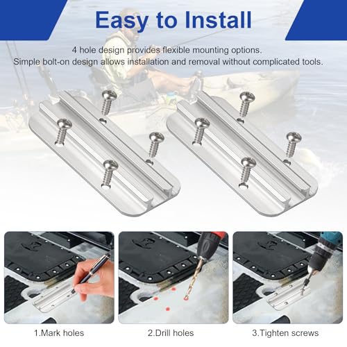 Kayak Track Kayak Rail Accessories Mount for Fishing Rod (4 In)