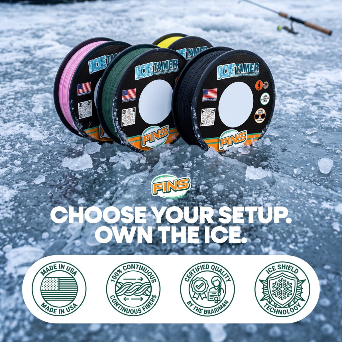 Icetamer Ice Fishing Line (Yellow / 150 Yards)