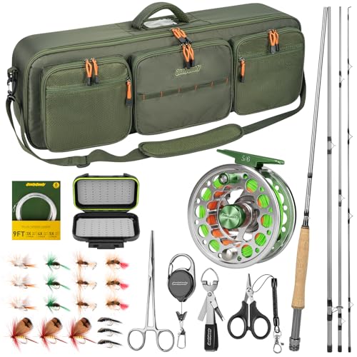 Fishing Travel Storage Bag with Fly Rod and Reel Starter Kit