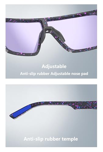 Polarized Sunglasses for Men (Black/Purple)