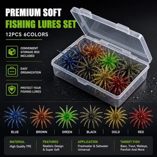 12 24PCS Soft Fishing Lures Set
