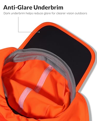 360° Reflective Cooling Work Hat with Neck Flap for Men (6 3/4-7 1/2 / Neon Orange)