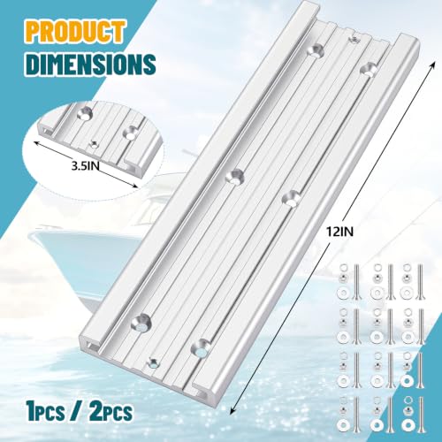 1 Pcs Aluminum Track for Boat Accessories (12 x 3.5")