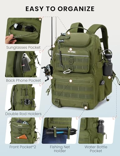 Tackle Backpack Fishing Bags with Rod Holder
