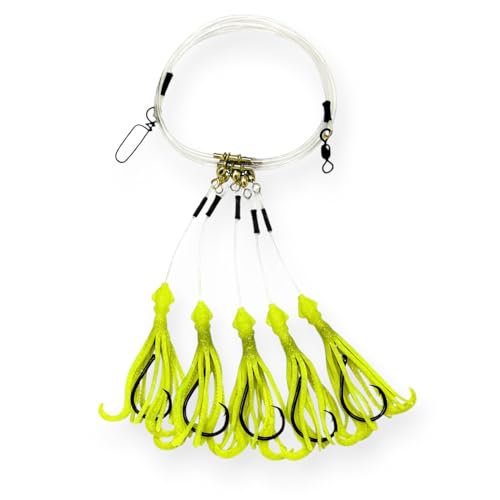 Tackle Deep Drop Rig (Chartreuse Glow / 8/0 – 5 Hook)