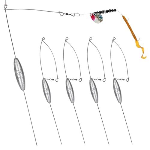 5 Pack Bottom Bouncer for Walleye Rigs Trolling Fishing Weight (Silver / 3oz-5PCS)