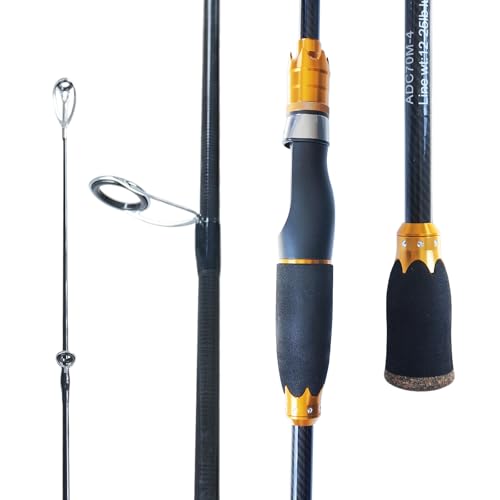 4 Piece Carbon Travel Fishing Rod (GOLD/black / F-GOLD-SPIN6')