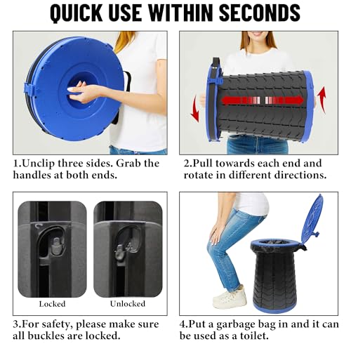 XXL Portable Toilet for Camping (Indigo)