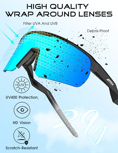 Lightweight Running Sunglasses Women Men Wrap Around UV400 Sports