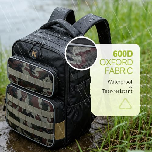 Fishing Backpack with Rod Holder Lightweight Water Resistant Tackle Backpack for Freshwater or Saltwater Large Storage High (DYB-35L-002 / 35L)
