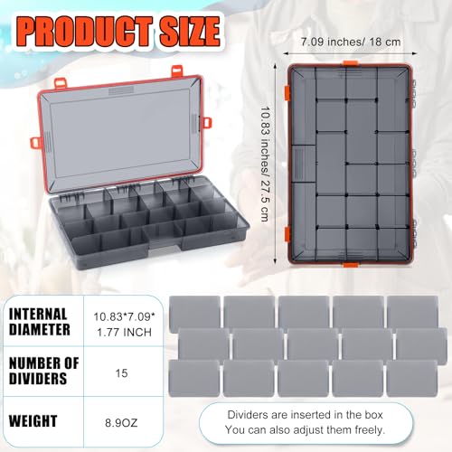12 Pack Fishing Tackle Box Waterproof 3600 Tackle Tray (Orange / 3600)