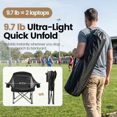 2 Pack Oversized Camping Chairs for Adults & Teens