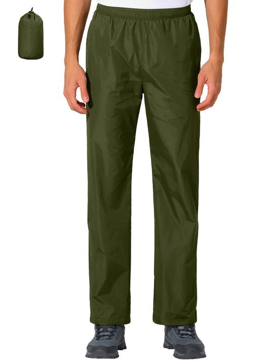 Mens Waterproof Pants Rain Over Pant (40W x 30L / Army Green)