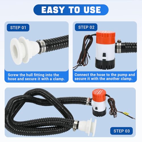 1100GPH 12V Boat Bilge Pumping Kit