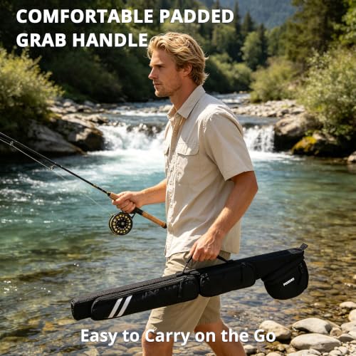 Fly Rod Case Fit 9ft 4 (Black / For 9ft 4-piece Fly Rod (Length: 30.5''))