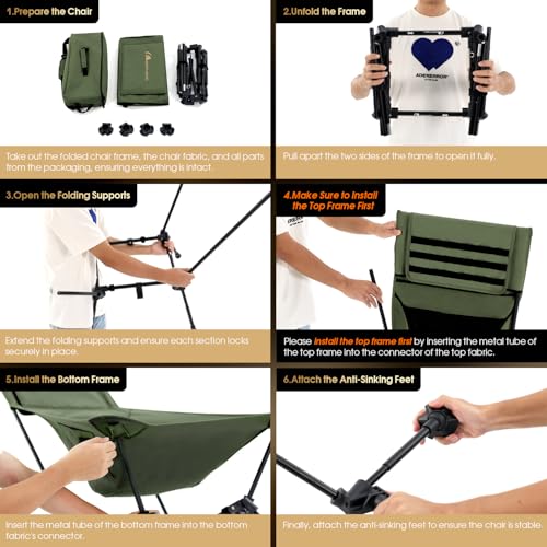 Oversized High Back Camping Chair for Adults (Green)