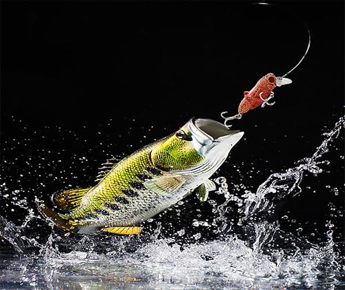 3D Eyes Artificial Crankbait Fishing Lures Kit Jerkbaits (5pcs grasshopper fat hardbait lures with bill)