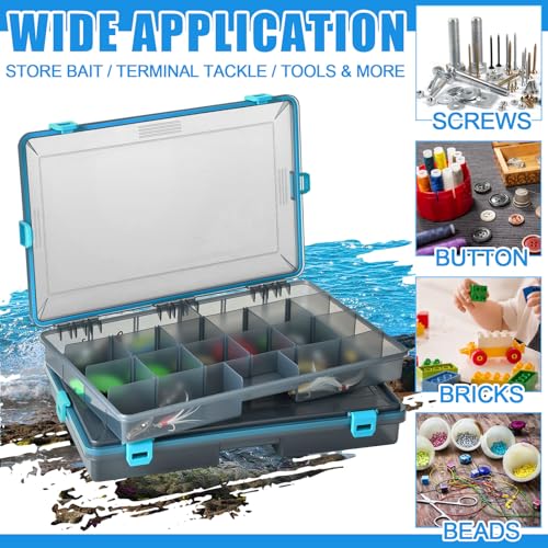 6 Pack Fishing Tackle Box Waterproof 3700 Tackle Tray (Blue / 3700)