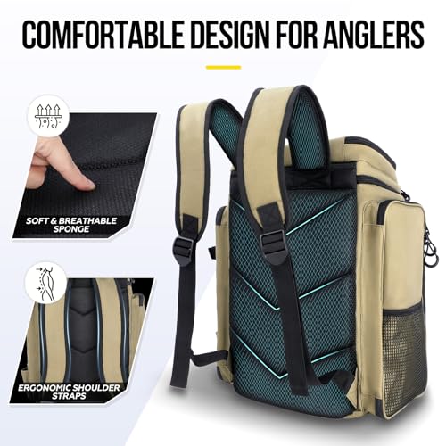 Fishing Backpack with Rod Holders (Khaki)