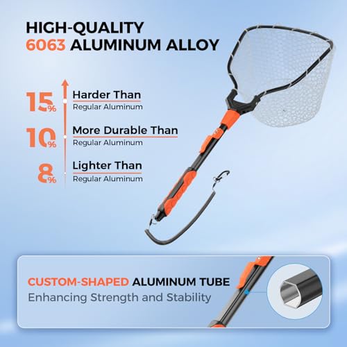Titanet Folding Fishing Landing Net (32" Total Length (Fixed Handle) / Silicone Net)