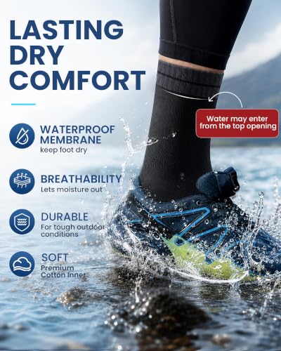 Waterproof Socks for Men (X-Large / Black/Grey)