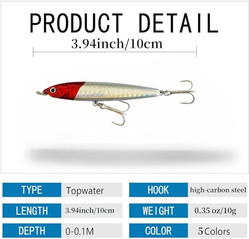 0.49oz 0.35oz Topwater Fishing Lures