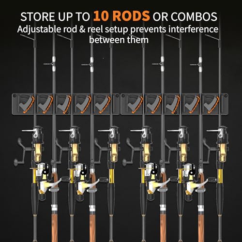 Fishing Rod Holder for Garage Wall