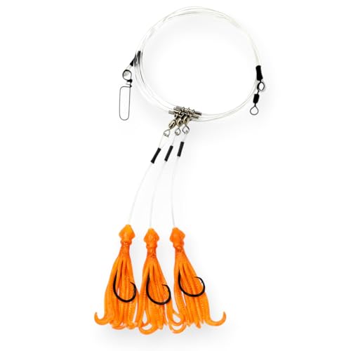 Tackle Deep Drop Rig (Orange Glow / 6/0 – 3 Hook)