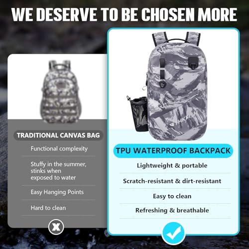IPX8 Waterproof Fishing Backpack with Rod Holder (Camo-backpack)