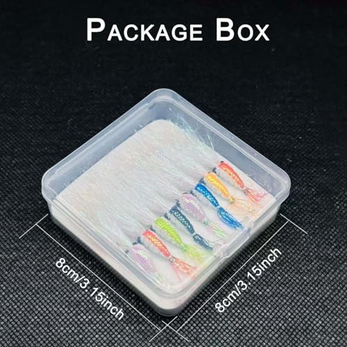 8Pc Bionics Crystal Flash Silk Shrimp Artificial Lures Fly Fishing Flies Saltwater Freshwater Bait Fishing for Bass Trout Salmon Hook Size #6