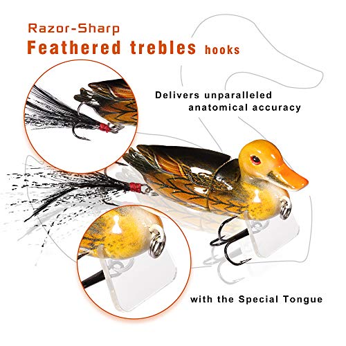 Duck Fishing Lures for Bass (C-2.5"-0.35oz)