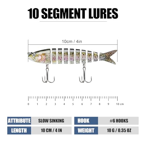 Fishing Lures for Bass (D-4",0.35oz)