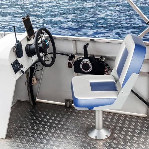 2 Pack 20" High Back Boat Seat with Thickened Sponge Padding and Hinge