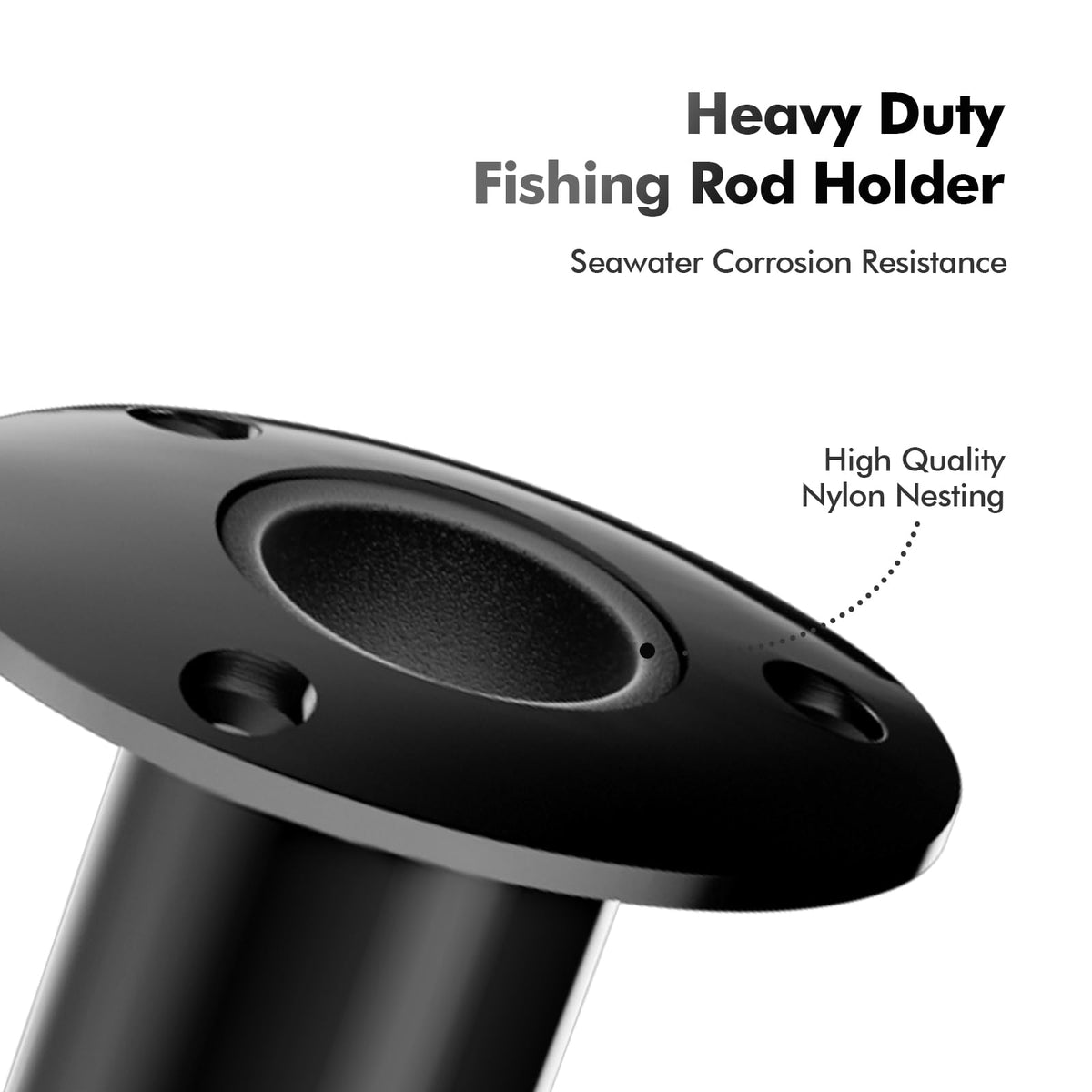 Boat Fishing Rod Holder (PVD Black / 90 Degree)