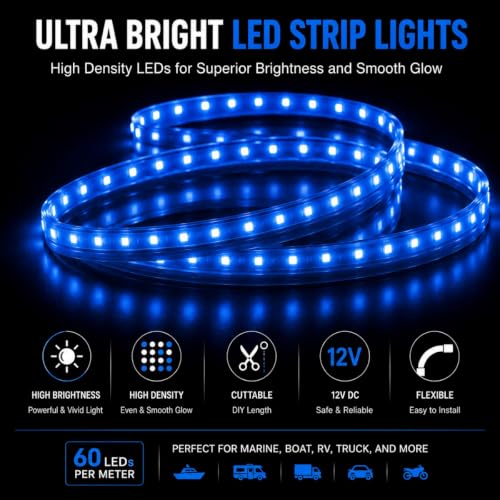 12V Green Boat LED Strip Lights