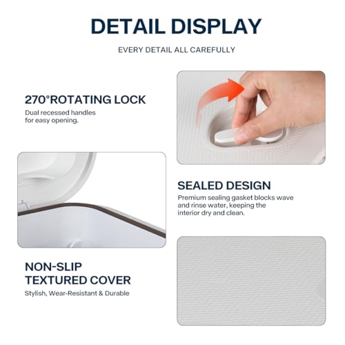 Marine Deck Access Hatch Storage Box 12.4" x 17.3" (white)