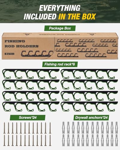 Fishing Rod Rack (Green / 4 pack holds up 20 rods)