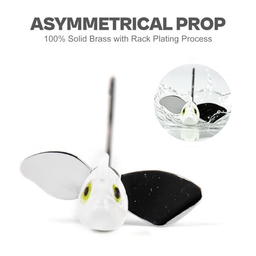 10 Pack Asymmetrical Spin Fishing Jig Head (White / Assortment - 10pcs)