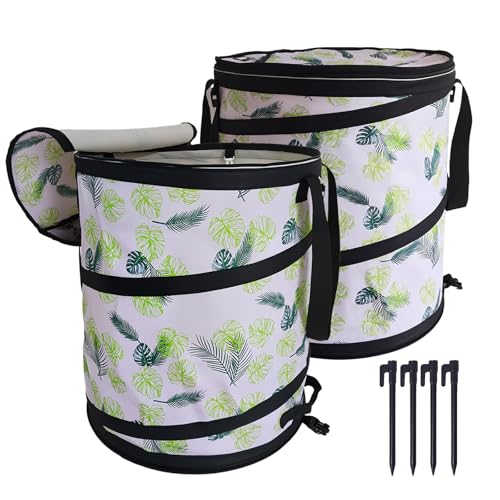 24 Gallon Collapsible Trash Cans with Zipper Lids (24 gallon-2 Pack)