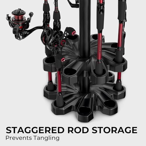 V16 Fishing Rod Holder for Garage (Black, without Rotaing Base)