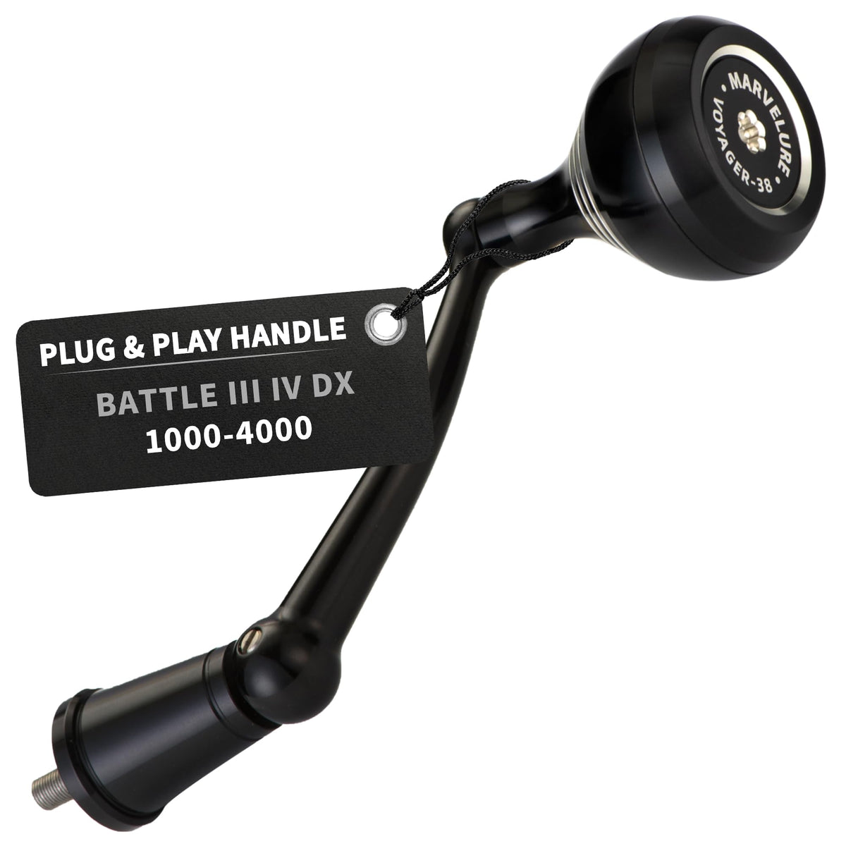 Foldable Power Handle for Penn Pursuit III IV (Black Silver / For Battle III IV DX 2500-4000 Thread)