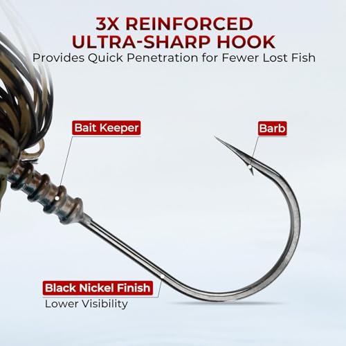 by KastKing Spinnerbait Fishing Lures (Muddy Water - Colorado & Willow / 3/8oz)
