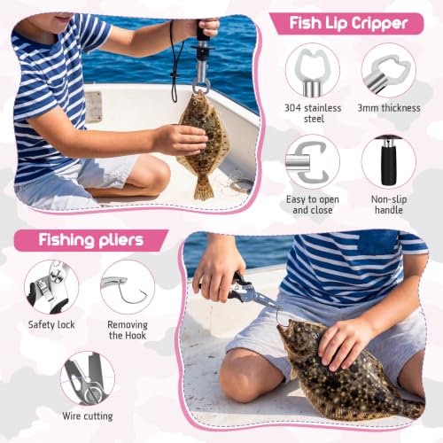 Kids Fishing Pole (Pink / 3.93 ft)