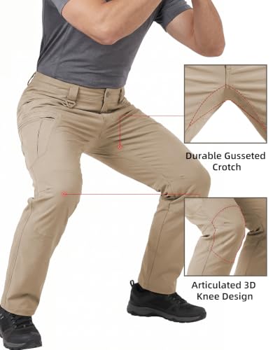 Men's Tactical Pants Ripstop Cargo Hiking Work Pants Kahai M Khaki (Medium / Khaki)